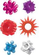 Pleasure Stars Jelly Cock Rings 6 Pack - Assorted Colors