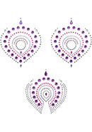 Bijoux Indiscrets Body Decorations Flamboyant Reusible Rhinestones Pink And Purple 3 Each Per Pack