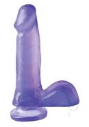 Basix Dong With Suction Cup 6in - Purple