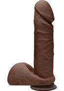 The D Perfect D Ultraskyn Dildo With Balls 7in - Chocolate