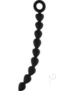 Mjuze Silicone Bead Chain With Handle Anal Beads Waterproof Black 10 Inch