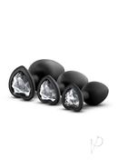 Luxe Bling Butt Plugs Silicone Training Kit With White Gems...