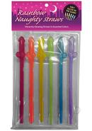 Rainbow Naughty Straws Glow In The Dark Penis Shaped...