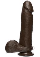 The D Perfect D Firmskyn Dildo With Balls 8in - Chocolate