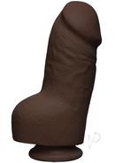 The D Fat D Ultraskyn Dildo With Balls 8in - Chocolate