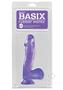 Basix Rubber Works 6.5in Dong With Suction Cup Waterproof - Purple